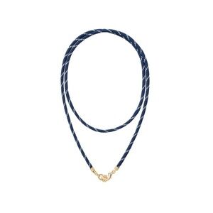 Roxanne Assoulin Navy Rope Necklace with Gold Clasp